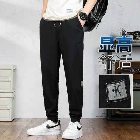 秋季春秋款夏季男裤九分牛仔裤男士束脚宽松紧腰休闲老爹哈伦裤子商品大图