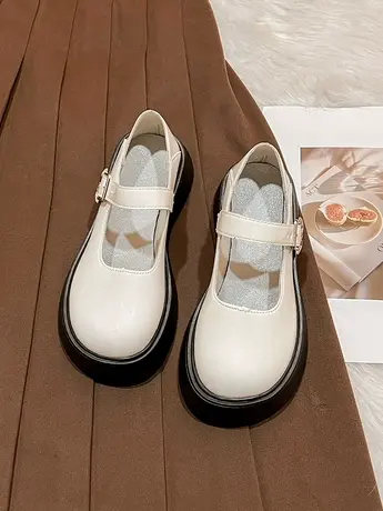 2023年新款英伦风小皮鞋女法式学院风厚底甜酷玛丽珍鞋日系jk单鞋商品大图