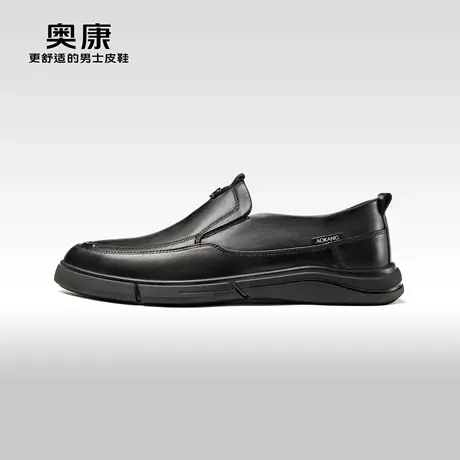 AOKANG奥康春季新款商务休闲真皮软底舒适一脚蹬男鞋上班舒适鞋图片