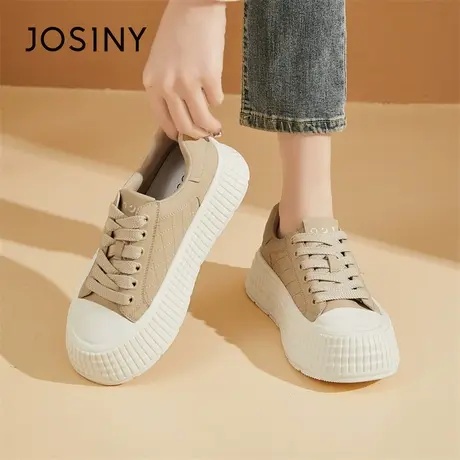 Josiny/卓诗尼休闲鞋女2024新款春季厚底舒适内运动跑步松糕板鞋商品大图