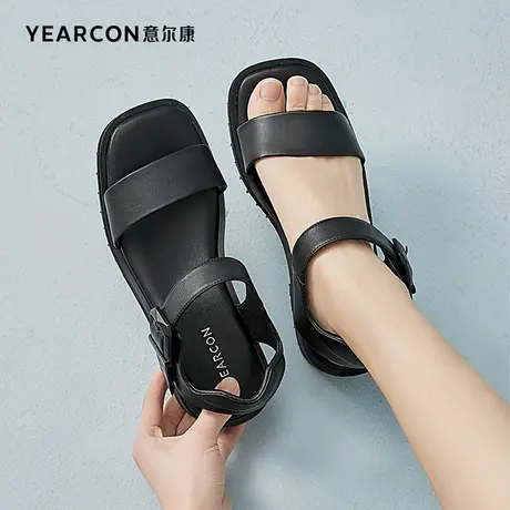 意尔康女鞋官方旗舰店凉鞋女时尚运动休闲一字带搭扣夏季outlets图片
