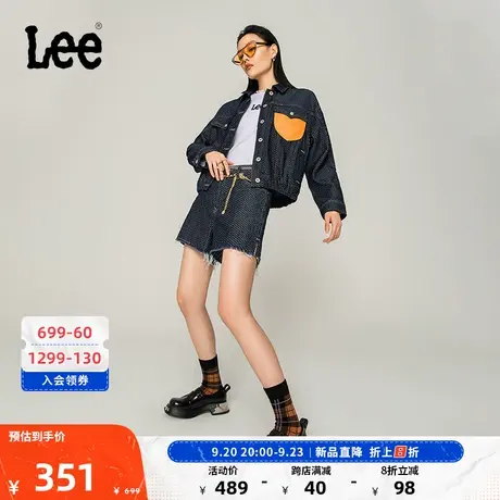 Lee商场同款101+23新品清水洗提花女牛仔短裤潮LWB005293201图片