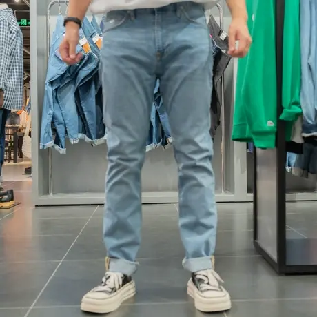 Lee21春夏705中腰锥形男牛仔裤浅蓝轻薄潮流LMR7053HNBGJ图片