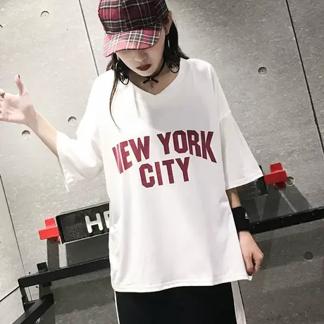 2023年新款春夏季情侣女装别致小众设计感潮ins上衣服正肩短袖t恤图片