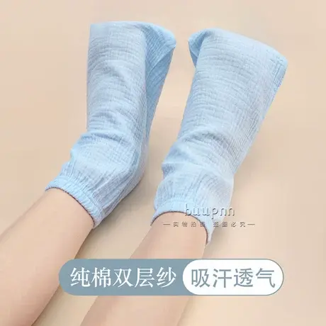 双层纱纯棉睡眠袜养生袜宽松薄款夏天空调房脚套睡觉穿的袜套商品大图