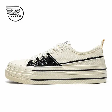 feiyue/飞跃帆布鞋女鞋2024夏季新款简约低帮小白鞋百搭休闲鞋173商品大图