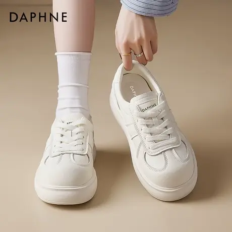 达芙妮厚底小白鞋女2025新款春夏透气面包丑萌大头鞋休闲白色板鞋商品大图