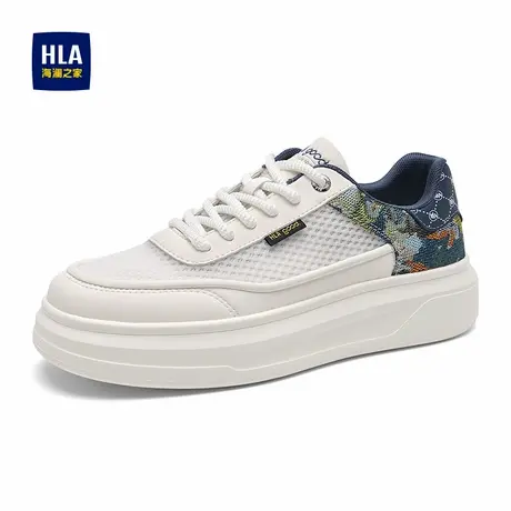 HLA/海澜之家男鞋新款秋夏潮流拼接厚底板鞋百搭增高耐磨休闲鞋男商品大图
