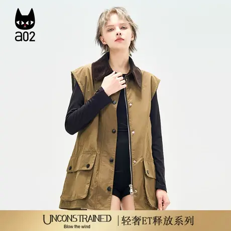 a02【ET释放系列】美拉德工装大口袋马甲女2025新款秋季无袖外套图片