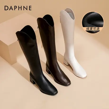 达芙妮长筒靴子女冬清仓短靴保暖棉鞋复古马丁靴雪地靴女老爹鞋女图片