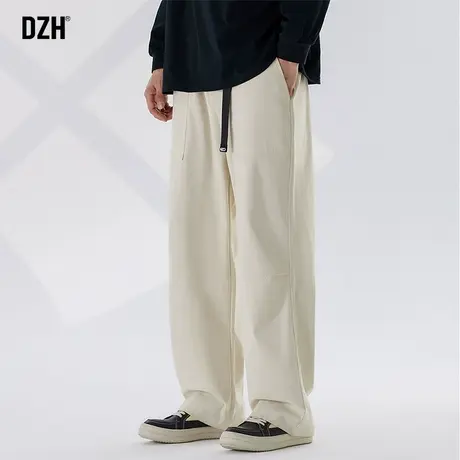 男士秋冬灯芯绒裤子男韩版潮流2023新款阔腿裤日系休闲裤直筒垂感商品大图