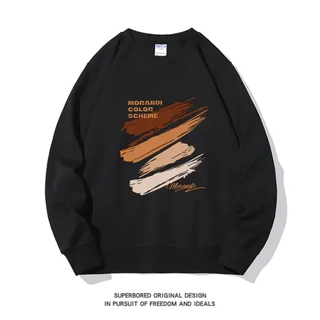 小众设计感涂鸦印花卫衣男2023秋冬季新款宽松休闲长袖上衣打底衫图片