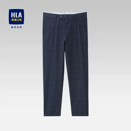 HLA/海澜之家2024弹力西裤时尚格纹有型触感柔软亲肤裤子男商品大图