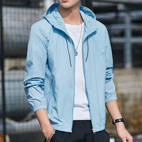 可拆卸帽子薄款外套男夏季冰丝防晒衣潮牌透气户外遮阳钓鱼服夹克商品大图