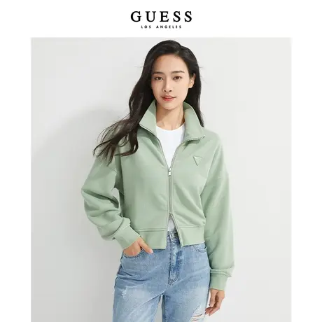 【秀智明星同款】GUESS 女士极简舒适通勤短外套YM1K3400K图片