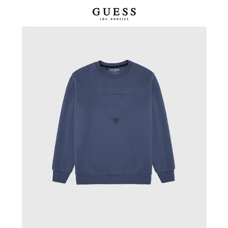 【38上新季】GUESS秋款男士倒三角圆领套头休闲卫衣商品大图