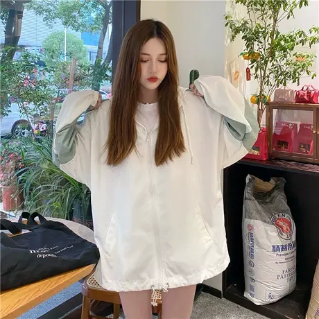 夏季长袖防晒衣女2021年新款ins潮薄款外套冰丝透气宽松防晒衫服图片