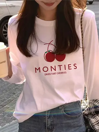 仿棉长袖t恤女装2023新款秋冬季加绒时尚洋气时髦内搭打底衫上衣图片