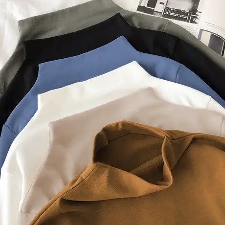 半高领打底衫女内搭秋冬春秋百搭黑色加绒磨毛长袖洋气2023新款图片