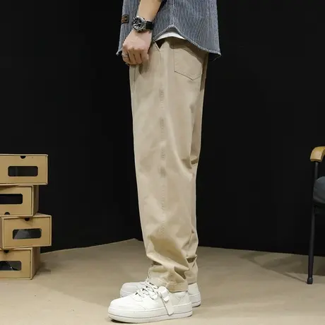 直筒休闲裤男士春秋款宽松阔腿裤潮大码春季2024新款哈伦裤子男裤图片