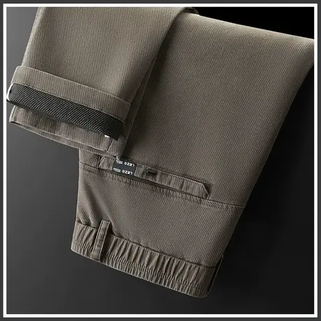 冬季加厚咖色休闲长裤男士直筒宽松2024新款冬天西裤男裤子秋冬款商品大图