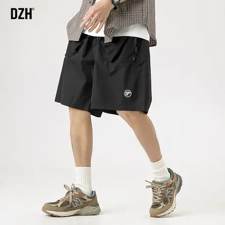 男士黑色短裤男款夏季运动宽松休闲五分裤薄款潮牌裤子2023新款潮商品大图