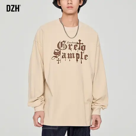 男士印花卫衣男圆领春秋款潮流百搭多色内搭2023新款长袖打底男装图片