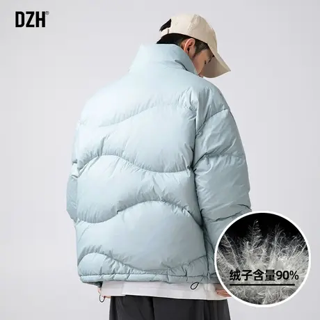 男生短款白鸭绒羽绒服男潮2024新款冬季加绒加厚外套羽绒夹克冬装图片