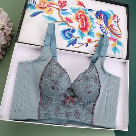 美容院调整型内衣女小胸胸罩聚拢上托收副乳防下垂矫正文胸夏薄款商品大图