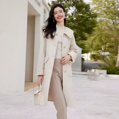 休闲百搭显瘦毛呢大衣商品大图