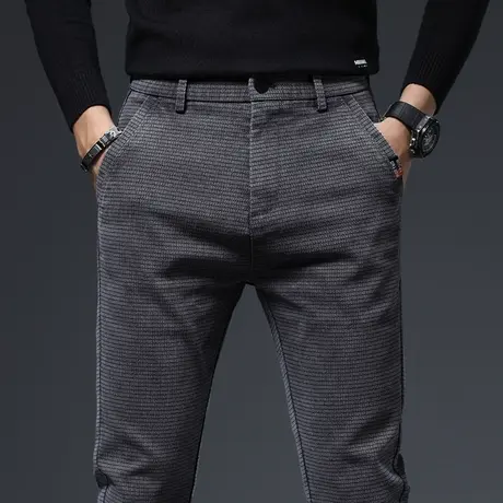秋季男士休闲长裤修身小脚西裤子冬季2023新款中年爸爸男裤春秋款商品大图