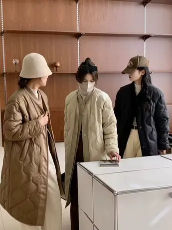 冬季新款韩版高品质新国标白鸭绒中长款立领羽绒服女宽松显瘦外套图片