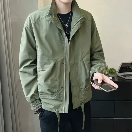 潮流大码百搭夹克外套男休闲时尚外套休闲工装外套潮流秋冬款外套图片