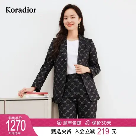 珂莱蒂尔2024春季新款通勤百搭小个子修身休闲西装一粒扣外套气质图片