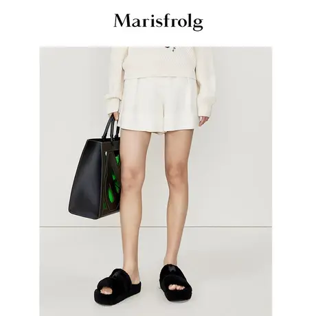 【意大利进口面料】玛丝菲尔春夏钟乳白舒适时尚休闲短裤图片