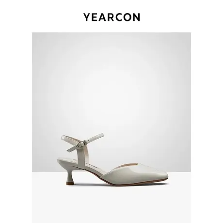 意尔康时装凉鞋2024新款复古气质方头设计感中低跟不累脚女士单鞋商品大图