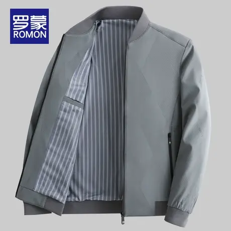 罗蒙爸爸秋装外套男士春秋季休闲夹克2023年新款中老年宽松上衣服图片