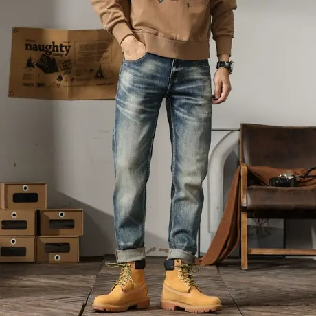 Modi Nick/摩帝尼克时尚潮流男士牛仔裤宽松直筒修身休闲裤子男款商品大图