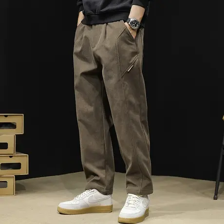 直筒休闲裤男士2023新款潮牌宽松大码灯芯绒裤子加厚春秋锥形男裤商品大图