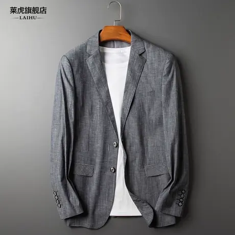 灰色西服男装单件上衣春季薄款韩版商务休闲西装外套男士修身潮流商品大图