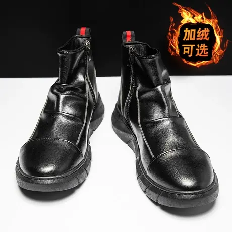 雨鞋男款时尚钓鱼水鞋厨师厨房防滑冬季加绒保暖棉雨靴男士防水鞋商品大图