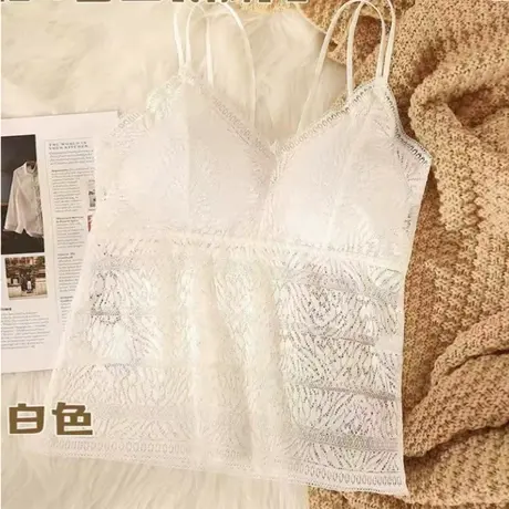 夏季蕾丝镂空吊带美背打底女士2023新款防走光裹胸抹胸内搭背心女图片