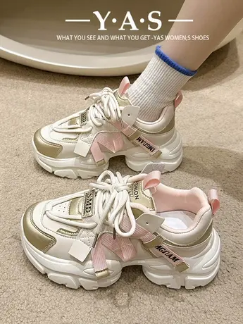爆款厚底老爹鞋女2024新款春季爆款炸街增高鞋子显脚小休闲运动鞋商品大图