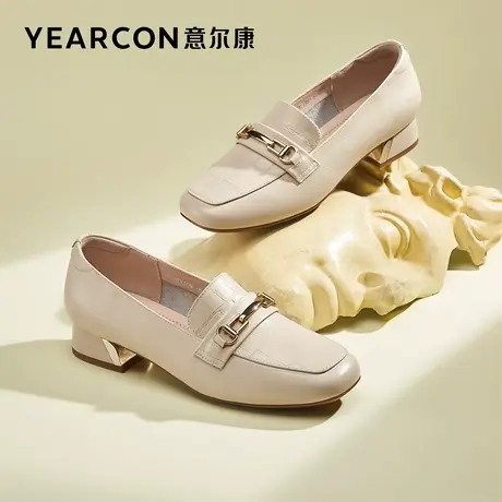 意尔康女鞋官方旗舰店乐福鞋女休闲方头一脚蹬jk工作鞋断码商品大图