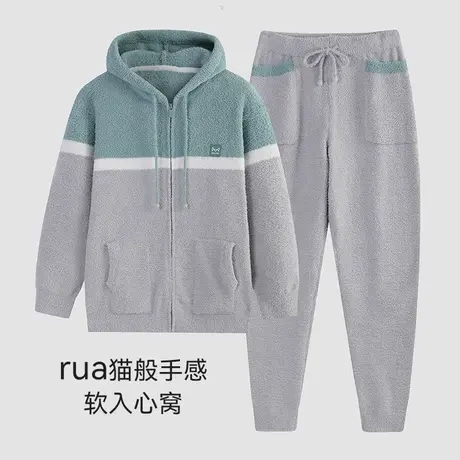 MiiOW/猫人家居服里层绒导热外层绒蓄热循环锁温高密5.7支半边绒图片