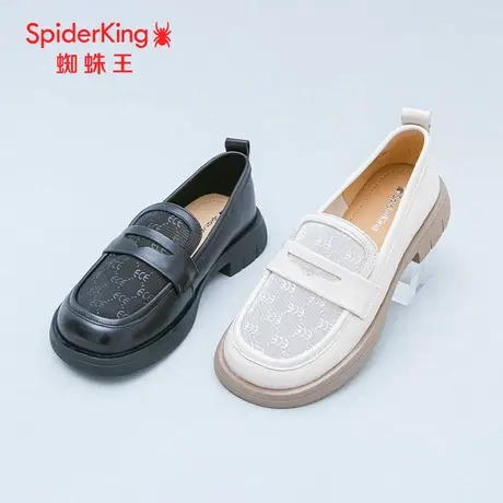 SPIDER KING/蜘蛛王乐福鞋女真皮2025夏商场新款网纱透气舒适百搭图片