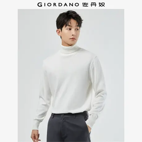 佐丹奴针织衫男装精梳纯棉纯色圆领毛织套头针织衫 18055621商品大图