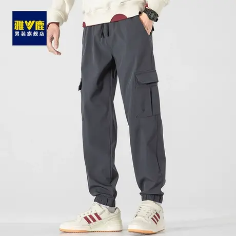 雅鹿工装裤男士潮牌2023春秋季运动夏季薄款宽松束脚休闲长裤子男商品大图