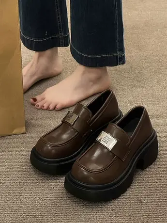 厚底复古英伦风小皮鞋女鞋子2023年新款黑色百搭乐福鞋学院jk单鞋商品大图