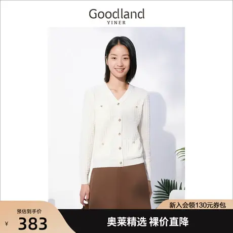 【小香风】音儿美地女装2022秋季新款奶油提花针织衫套头上衣商品大图